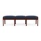 Lesro Lenox Wood 3 Seat Bench Wood Frame, Mahogany, RF Blueberry Upholstery LW3001 - alternate 1